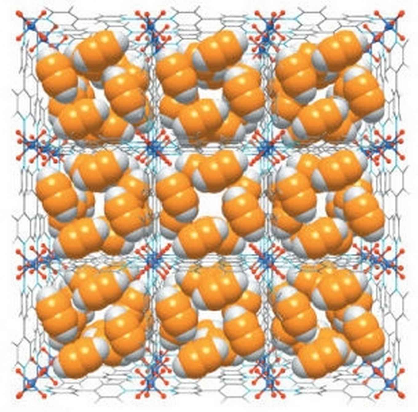 Neutron crystal structure of SIFSIX-1-Cu·4C2D2 at 200 K from Rietveld analysis