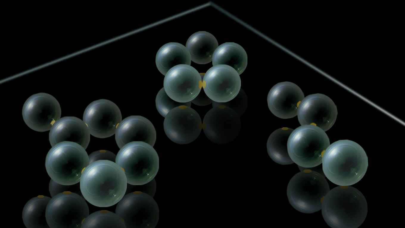 An artist’s impression of microscopic molecular models made with the new modelling kit. Image: Laura Quarto.